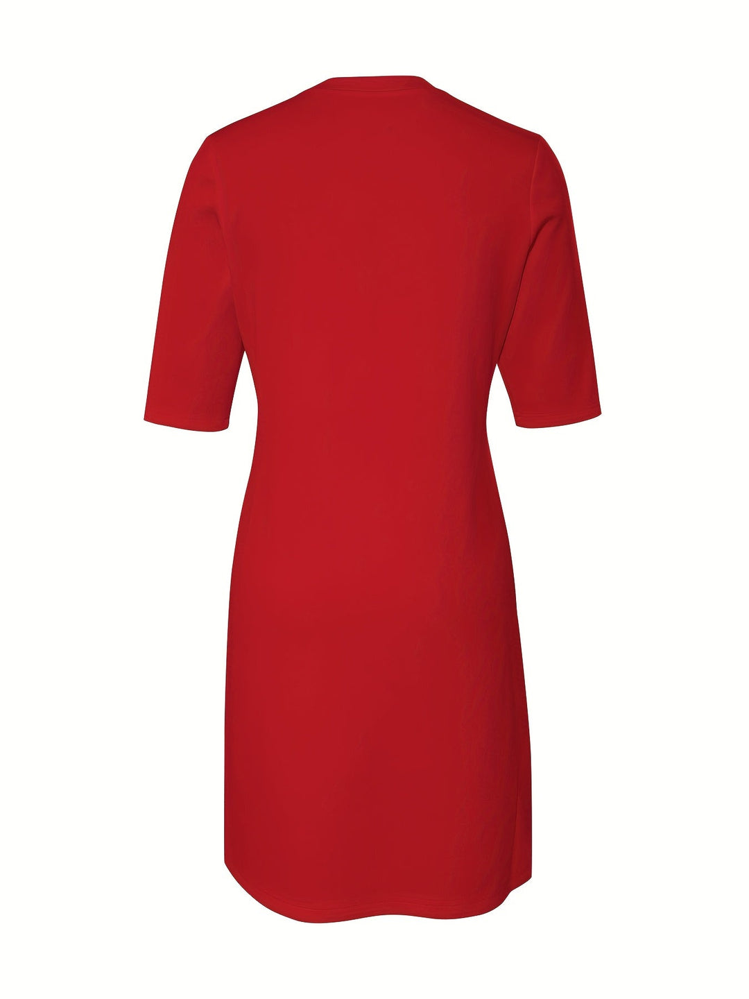 Effortless Midi Dress for Women with Round Neck Half Sleeve Relaxed Shift Style