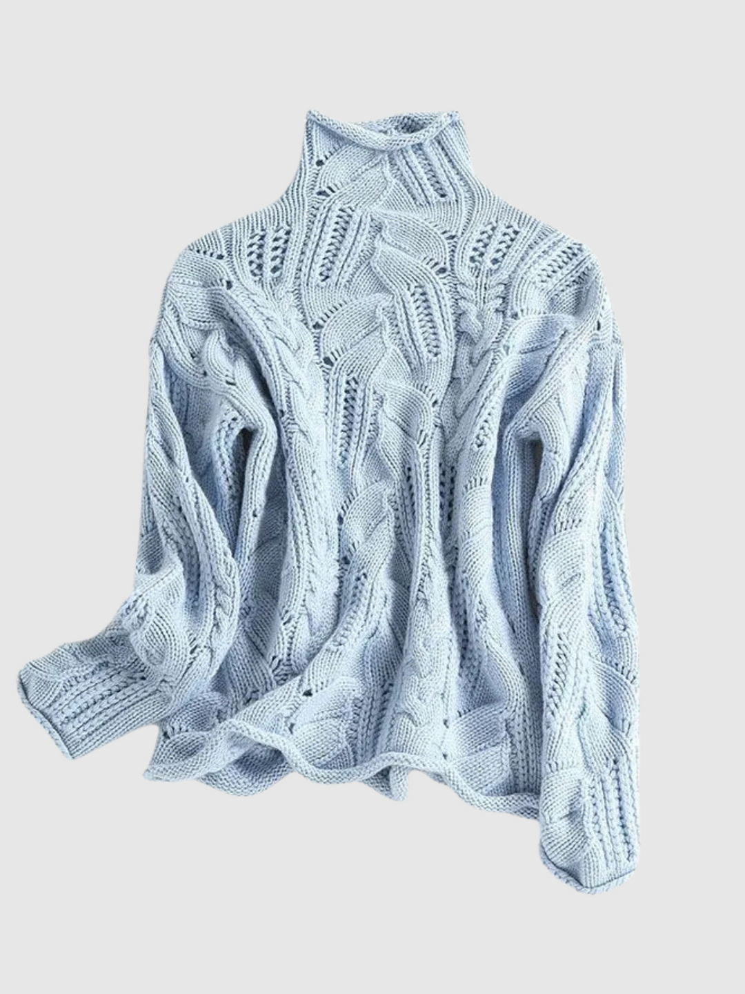 Comfortable Cable Knit Sweater for Women with Turtleneck Long Sleeve Oversized Relaxed Style