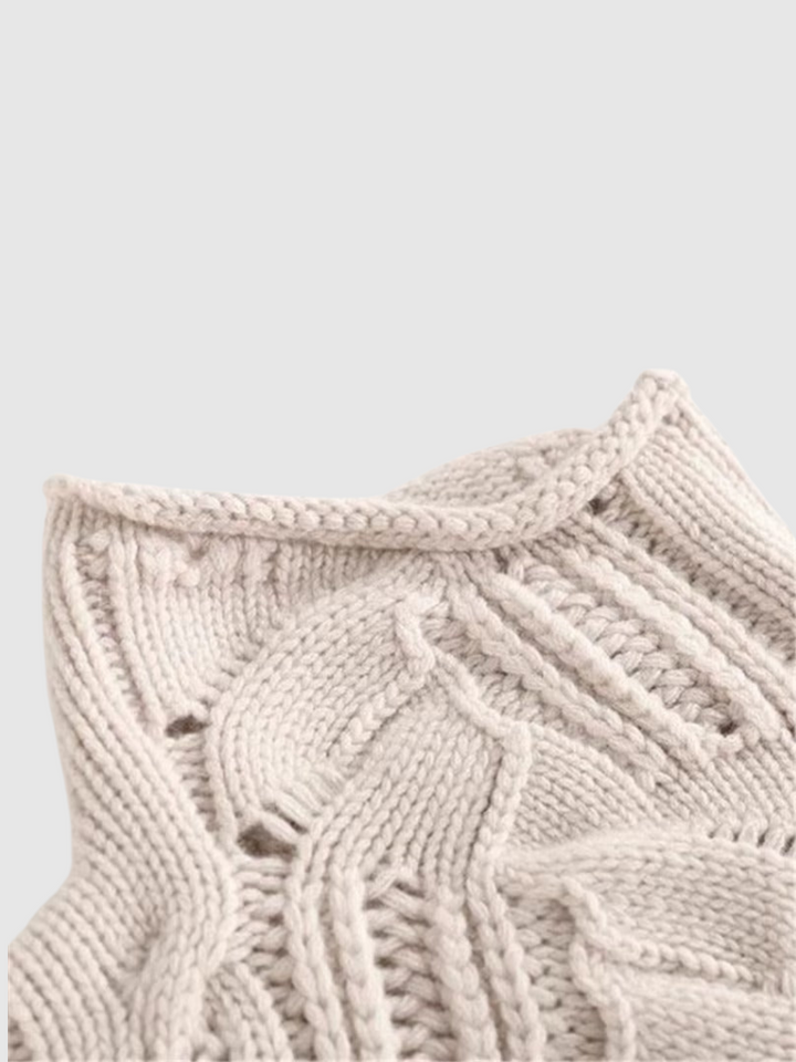 Comfortable Cable Knit Sweater for Women with Turtleneck Long Sleeve Oversized Relaxed Style