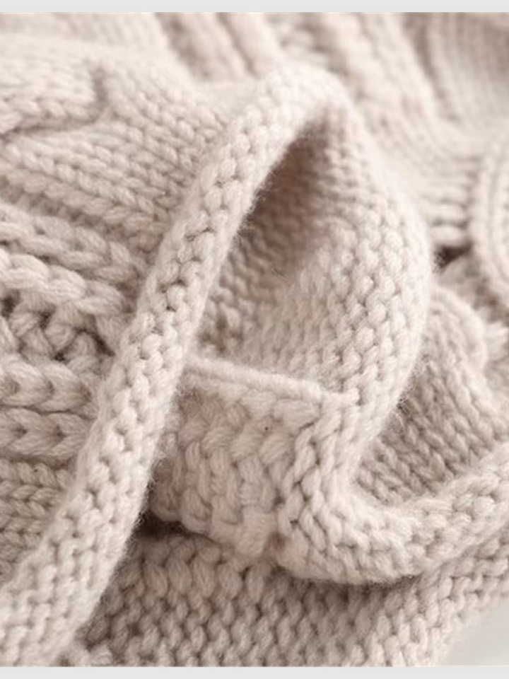 Comfortable Cable Knit Sweater for Women with Turtleneck Long Sleeve Oversized Relaxed Style