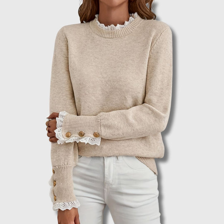 Comfortable Apricot Knit Sweater for Women