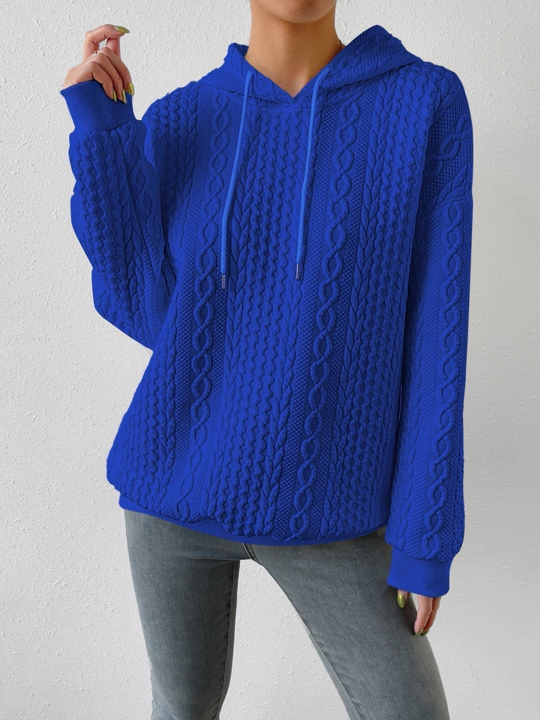 Comfortable Cable Knit Hoodie for Women – view 3