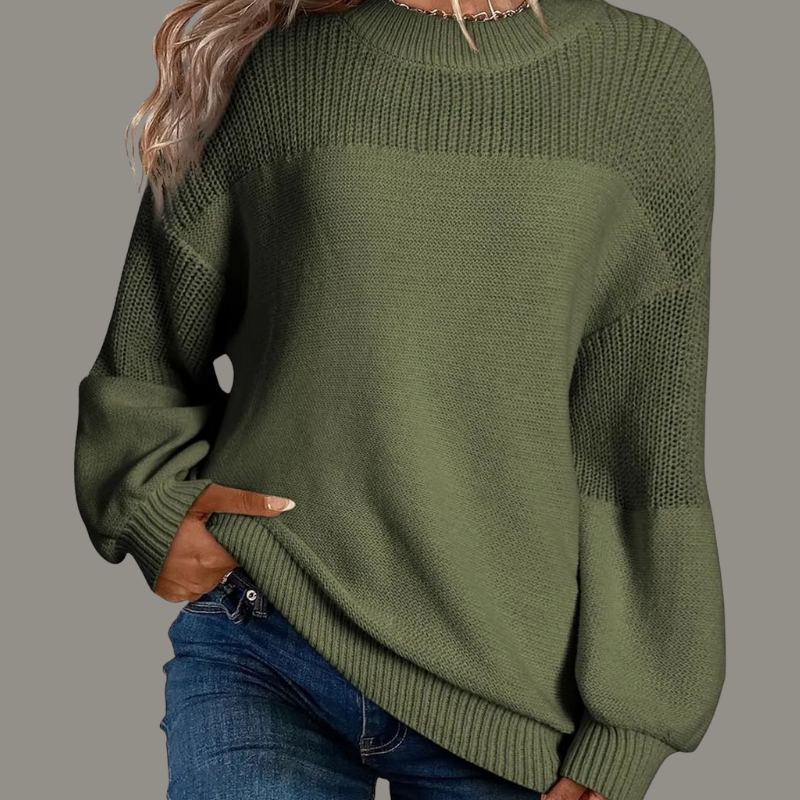 Comfortable Colorblock Knit Sweater for Women