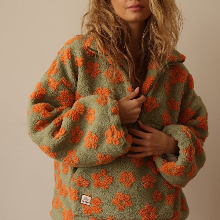 Comfortable Floral Sherpa Pullover for Women – view 9