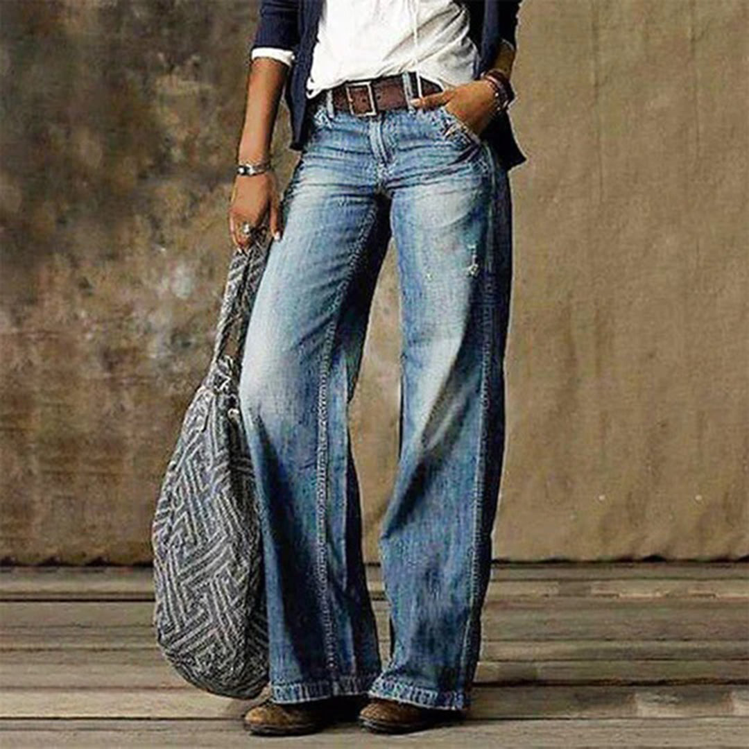 Effortless Blue Wide Leg Jeans for Women
