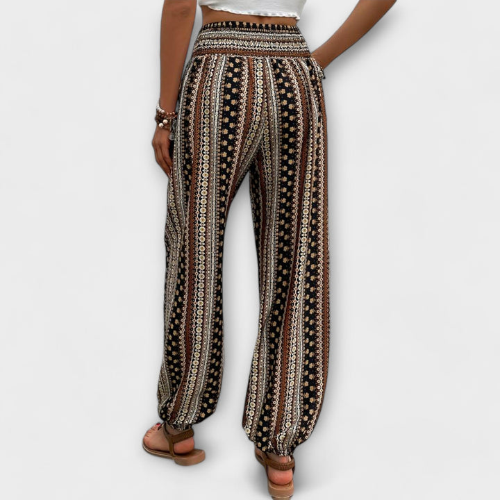 Effortless Boho Print Wide Leg Pants for Women – view 2