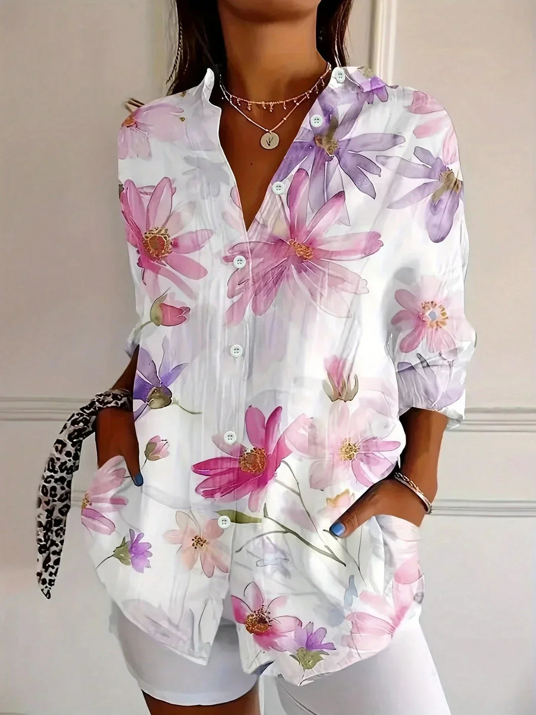 Effortless Chiffon Floral Blouse for Women – view 4