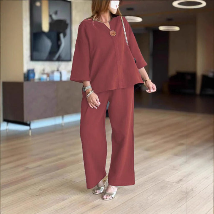Effortless Linen Wide Leg Set for Women – view 3
