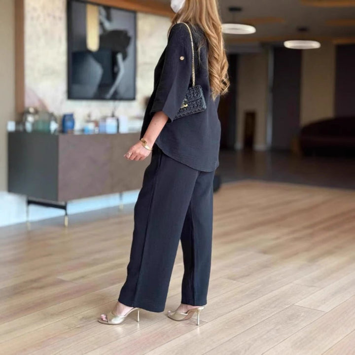 Effortless Linen Wide Leg Set for Women – view 4
