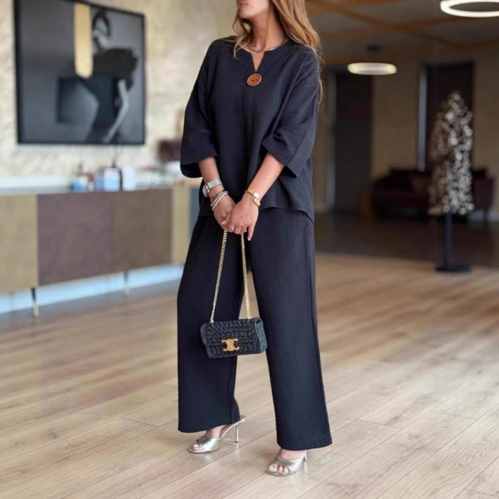 Effortless Linen Wide Leg Set for Women – view 5
