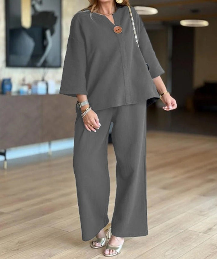 Effortless Linen Wide Leg Set for Women – view 7