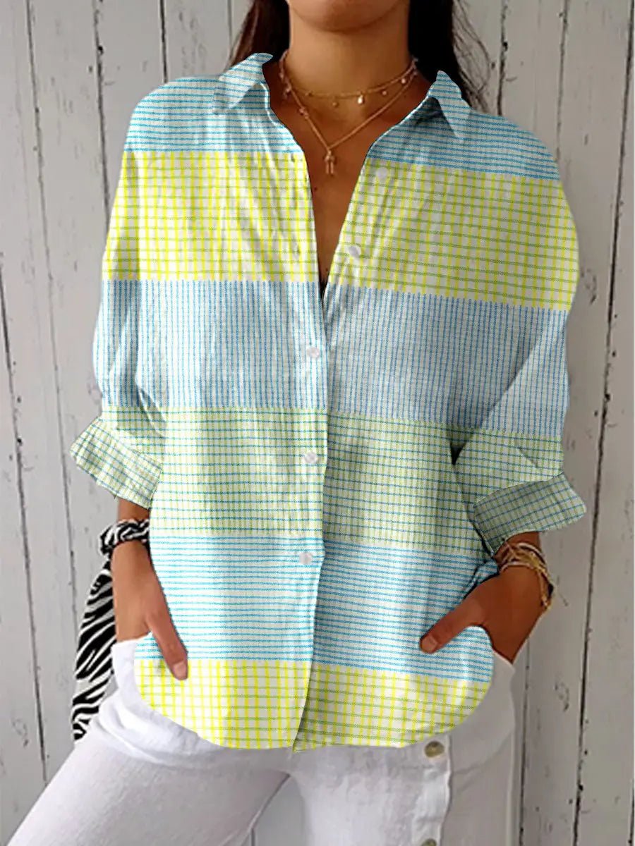 Effortless Multicolor Plaid Blouse for Women