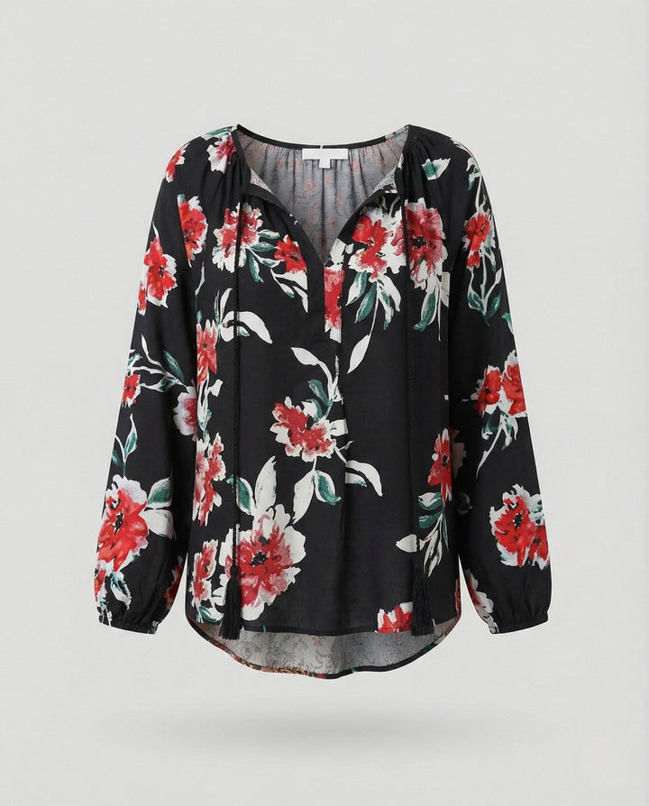 Effortless Patchwork Floral Blouse for Women – view 6