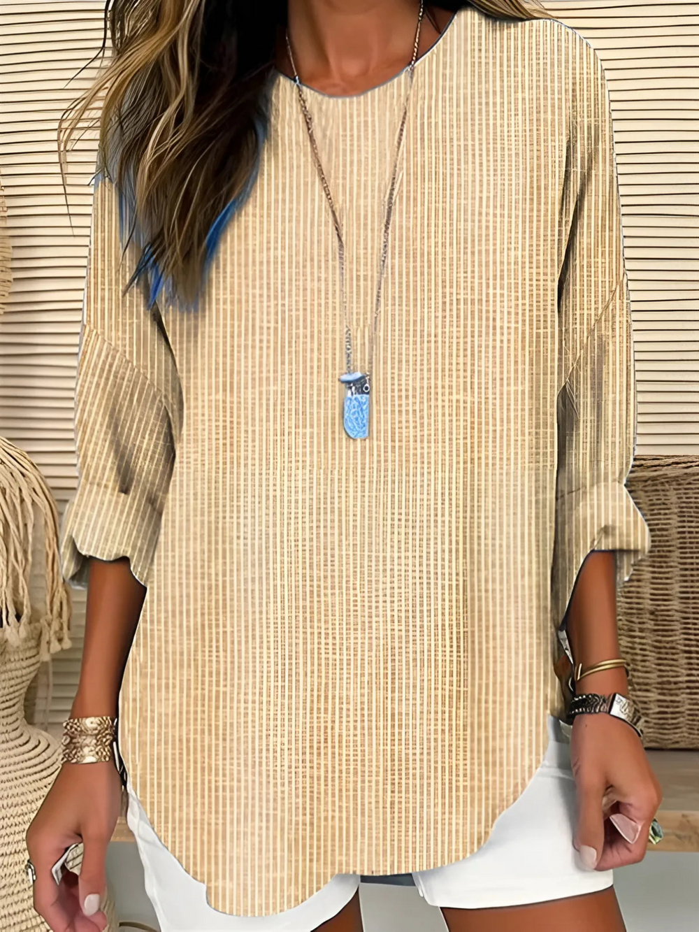 Effortless Striped Tunic Blouse for Women – view 2