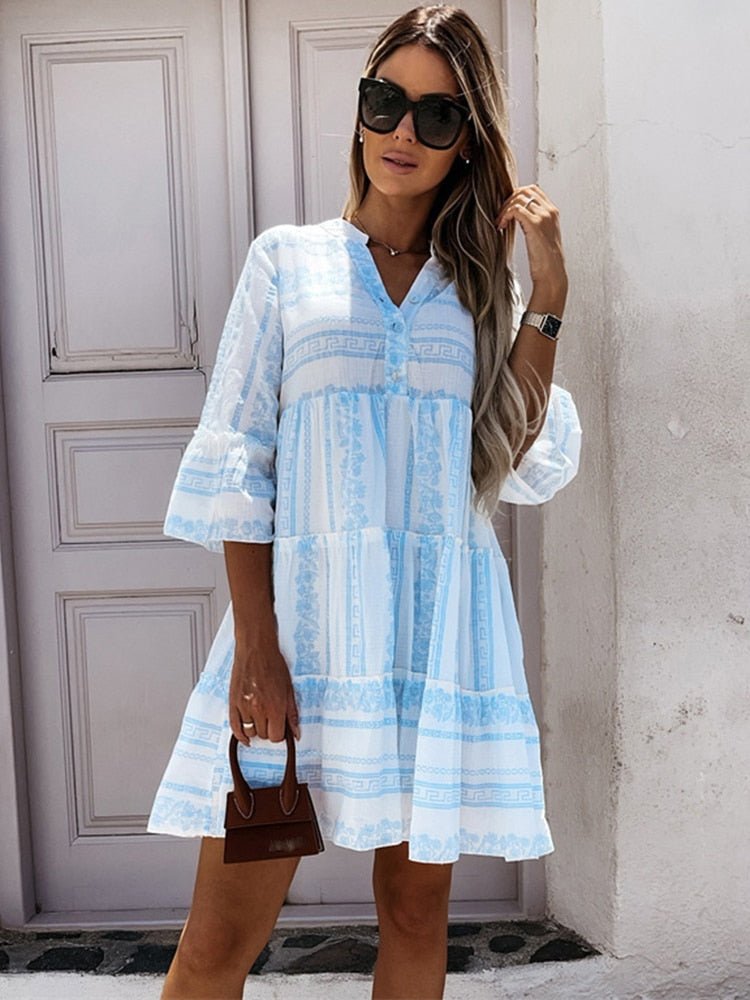 Effortless Tiered Boho Mini Dress for Women – view 2