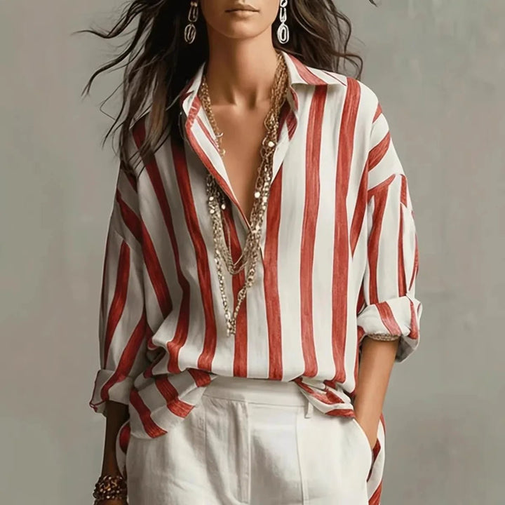 Effortless Vertical Striped Blouse for Women – view 3