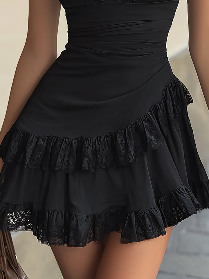 Elegant Black Lace Mini Dress for Women – view 3