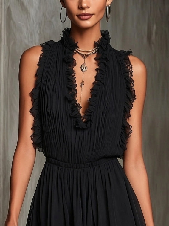 Elegant Black Lace Romper for Women – view 3
