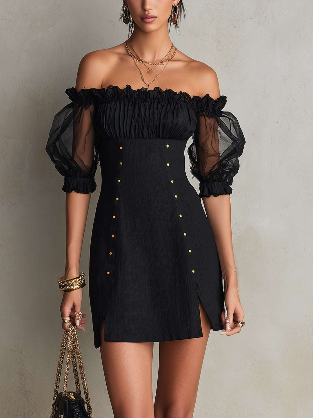 Elegant Black Mini Dress for Women