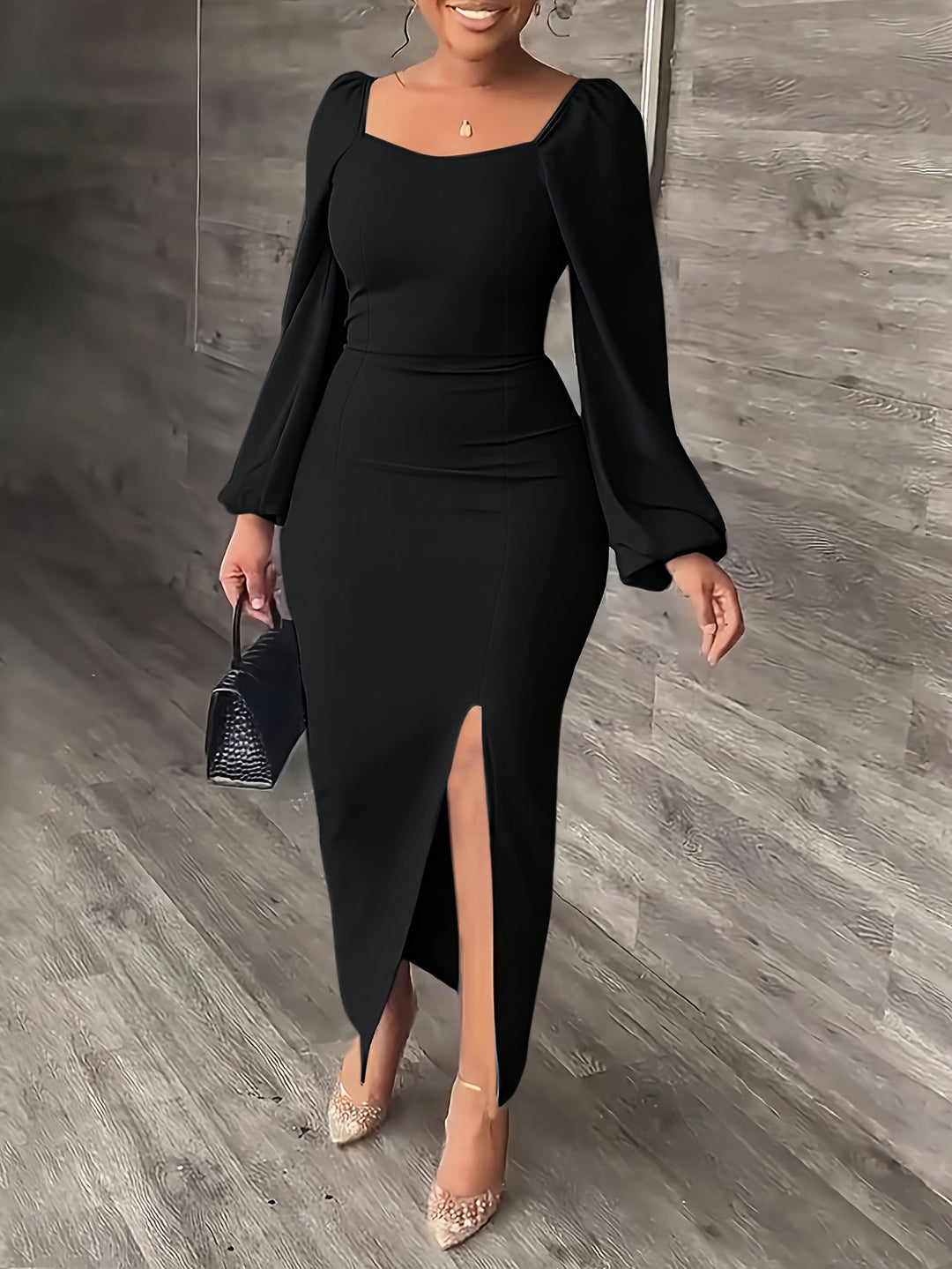 Elegant Bodycon Midi Dress for Women – view 2