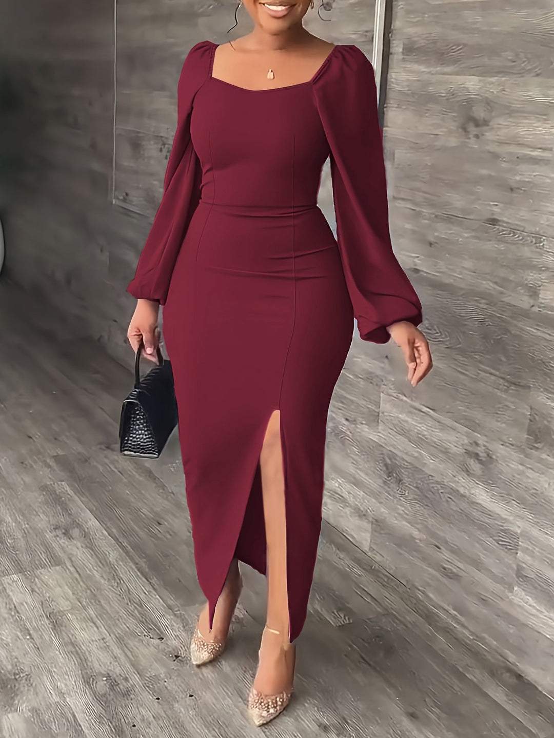 Elegant Bodycon Midi Dress for Women – view 3