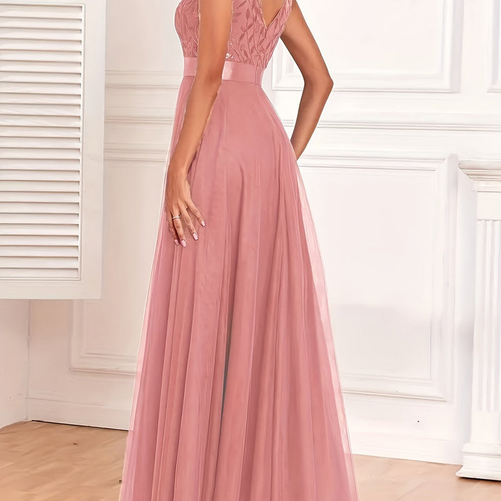 Elegant Embroidered Sequin Maxi Dress for Women – view 15