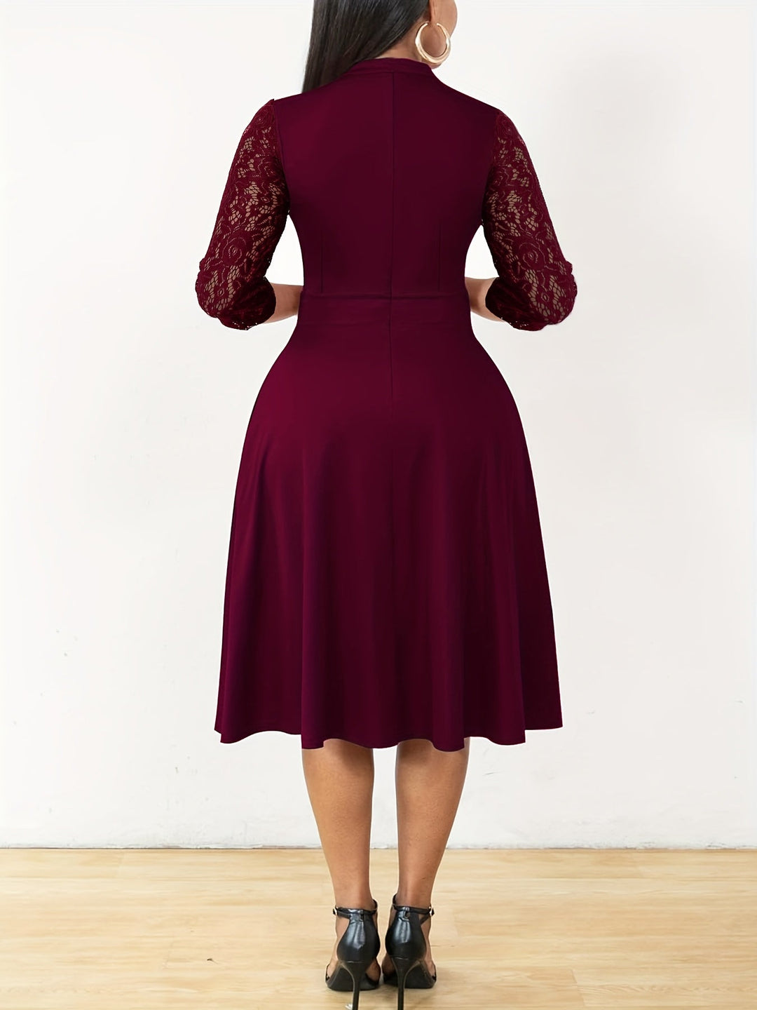 Elegant Lace Midi Dress for Women – view 10