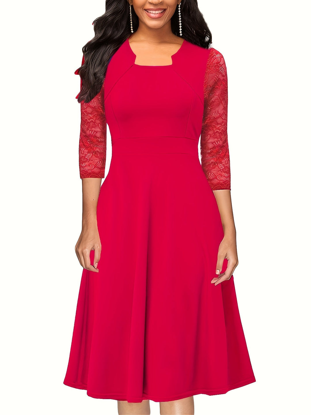 Elegant Lace Midi Dress for Women – view 3