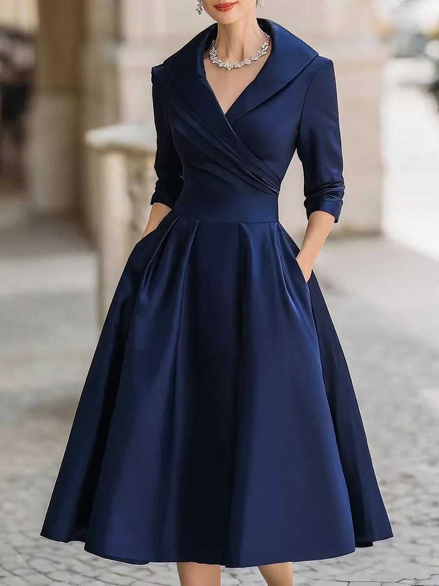 Elegant Satin Midi Dress for Women – view 5