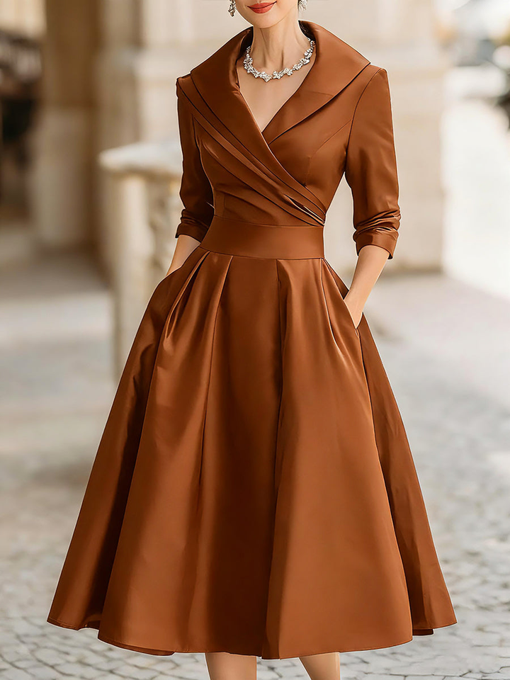 Elegant Satin Midi Dress for Women – view 8