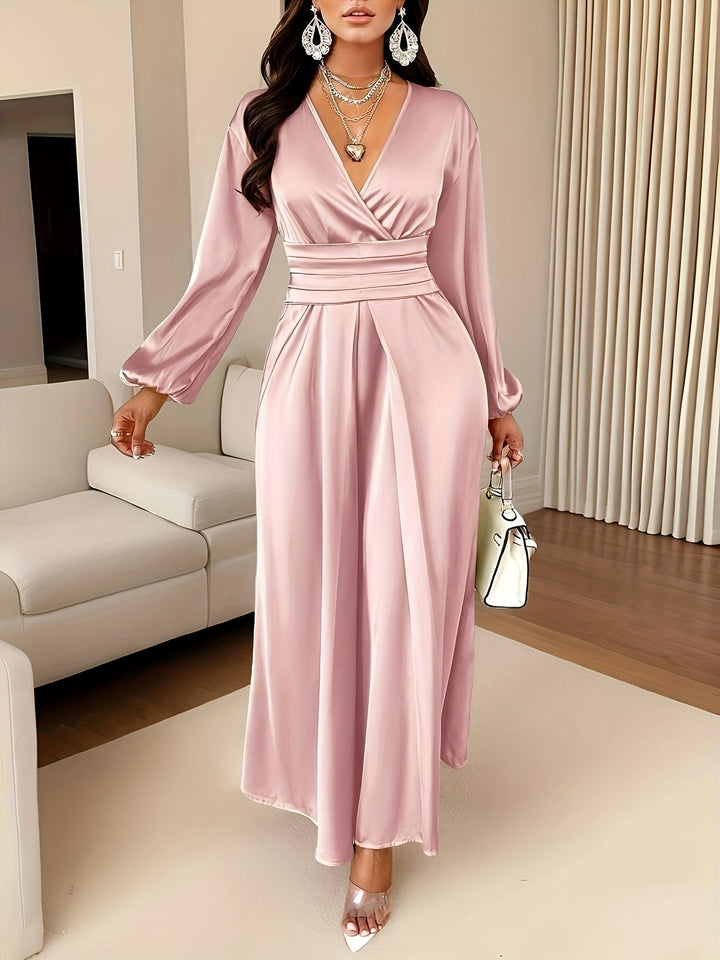 Elegant Satin Wrap Maxi Dress for Women – view 4