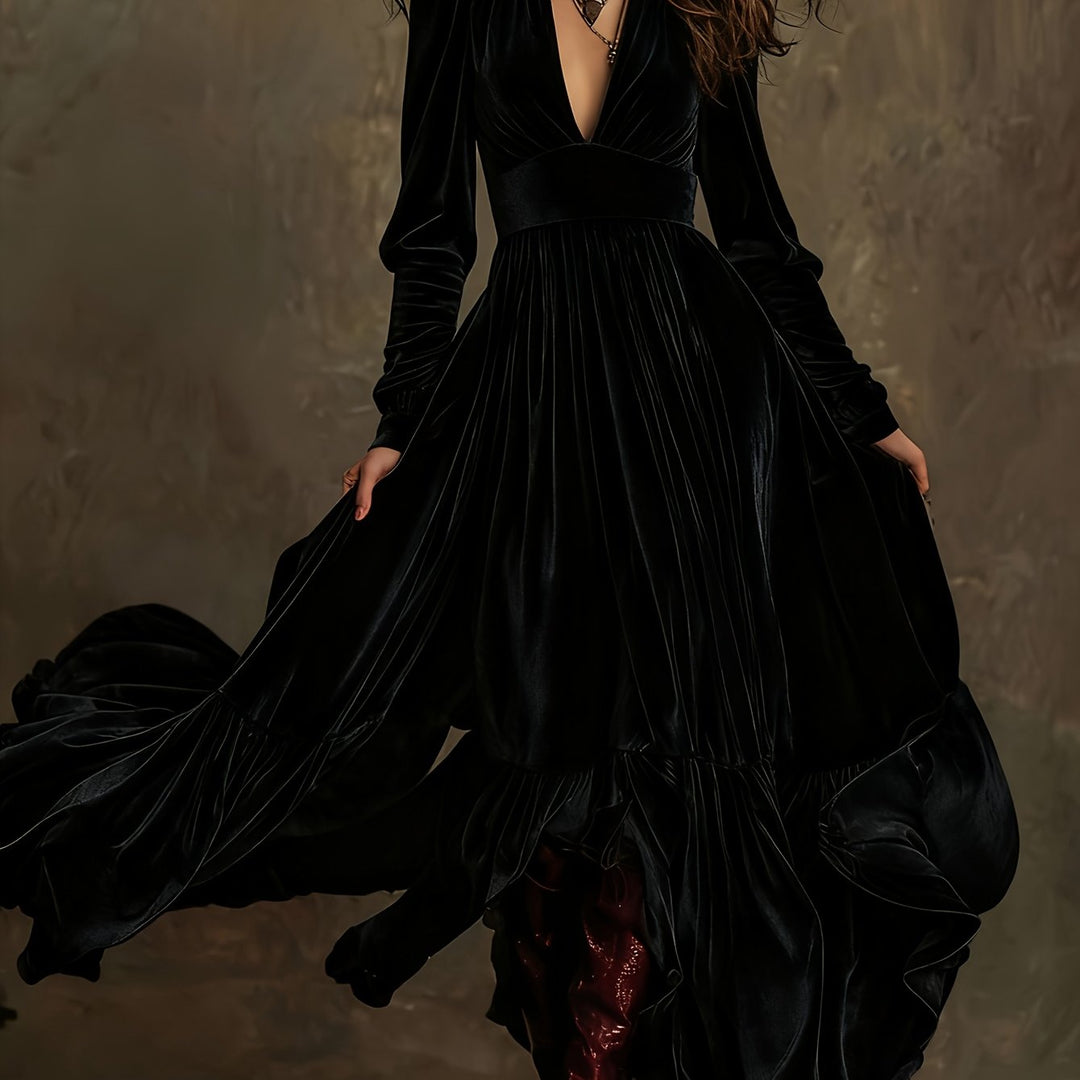 Elegant Velvet Maxi Dress for Women – view 15