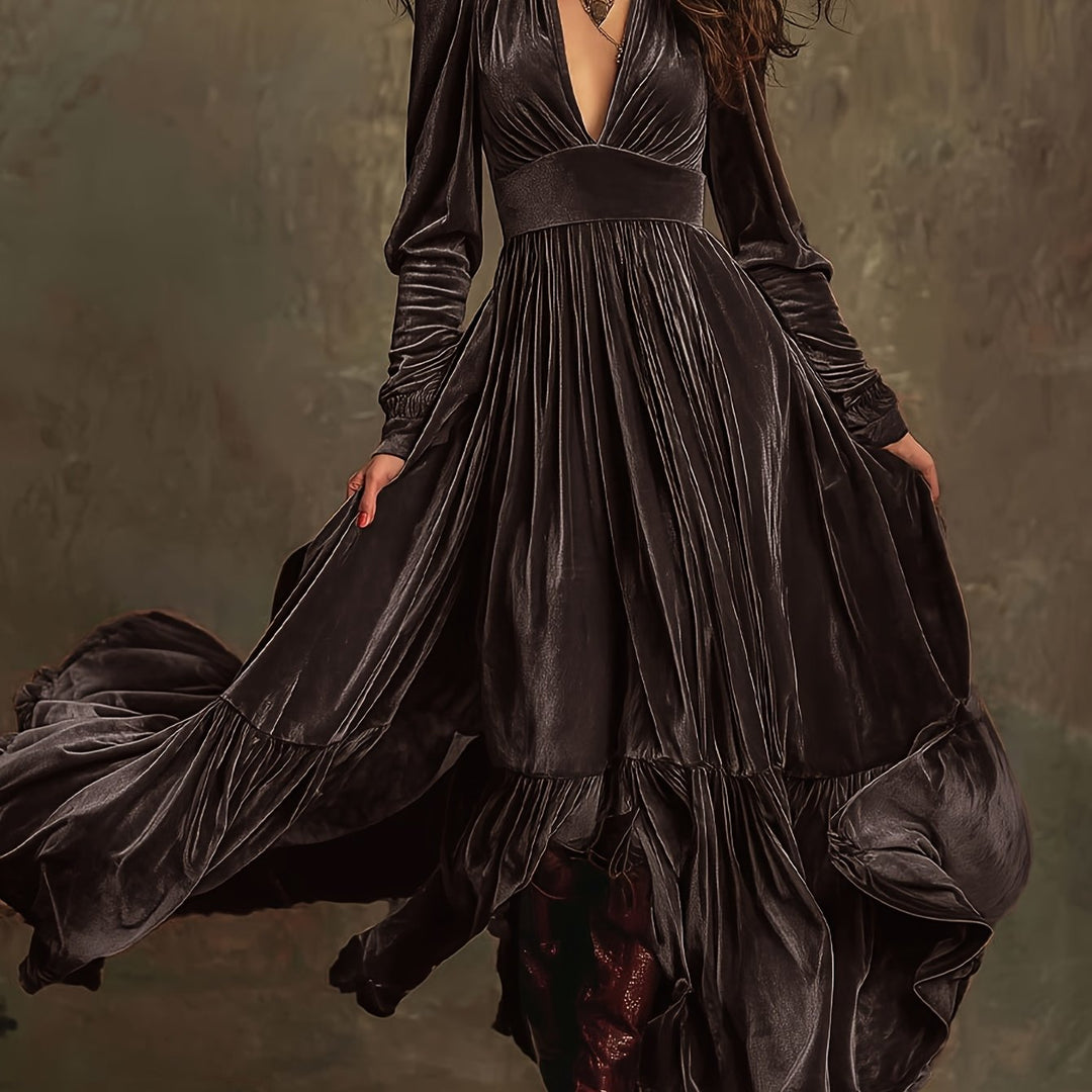 Elegant Velvet Maxi Dress for Women – view 18