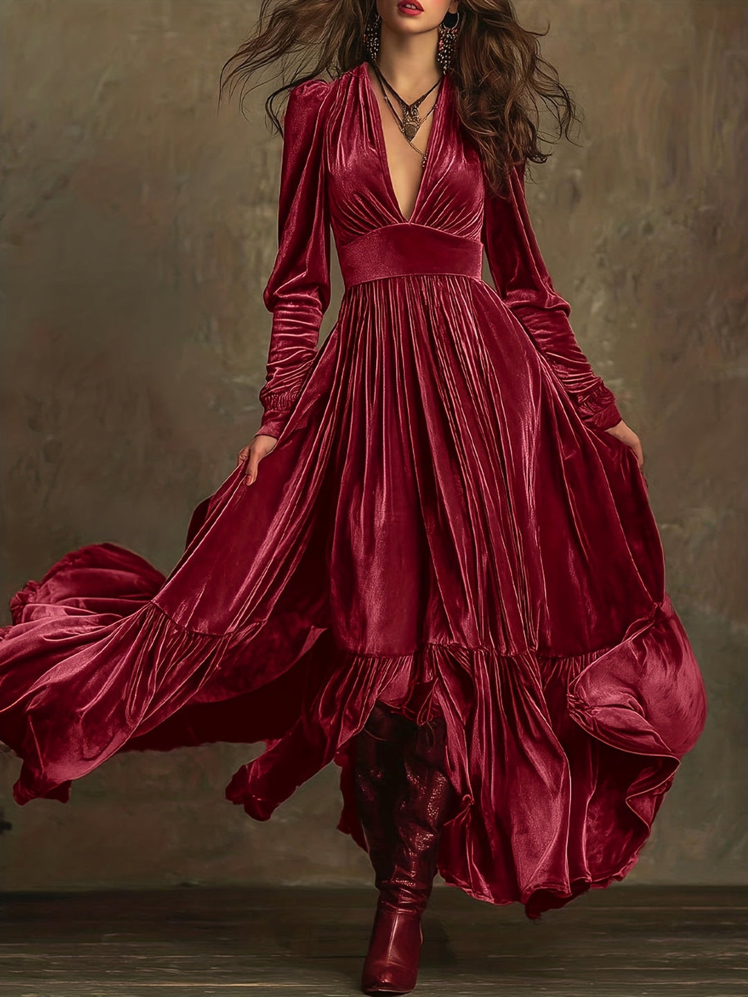 Elegant Velvet Maxi Dress for Women – view 3