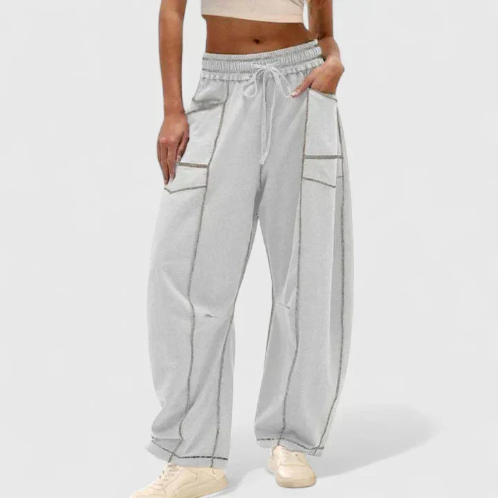 Effortless Wide Leg Cargo Pants for Women with High Waist Drawstring Patch Pocket Relaxed Style